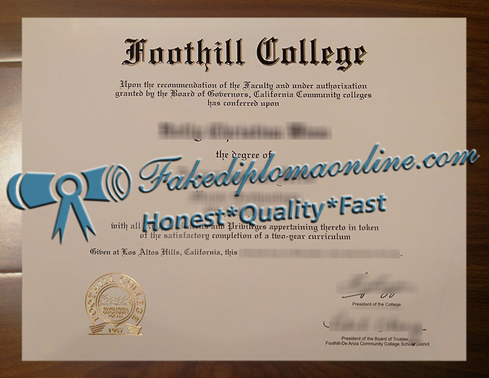 Foothill College diploma