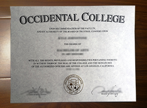 Occidental College diploma