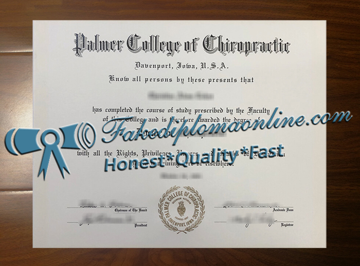 Palmer College of Chiropractic diploma