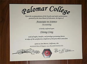 Palomar College diploma