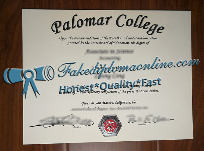 Palomar College diploma