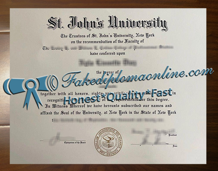 Saint John's University diploma