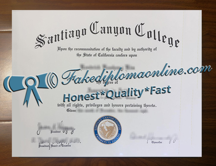 Santiago Canyon College diploma