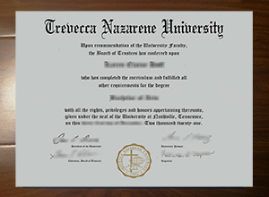 Trevecca Nazarene University diploma