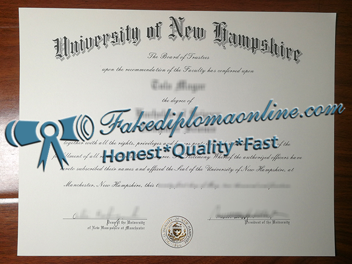 University of New Hampshire diploma