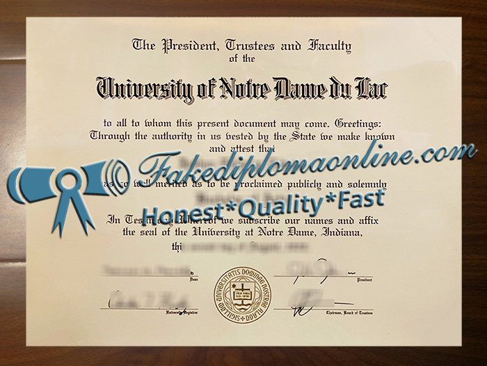 University of Notre Dame diploma