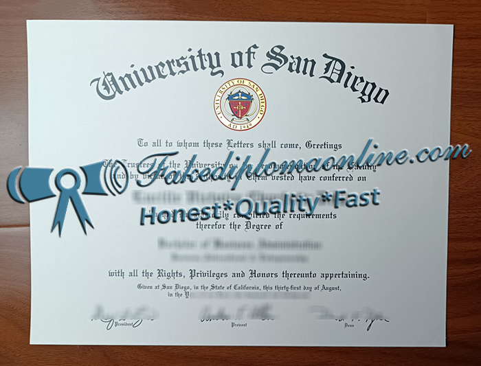 University of San Diego diploma