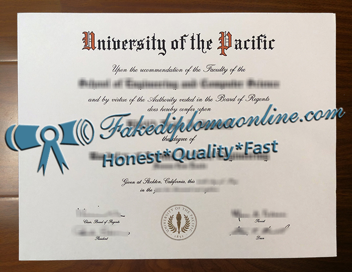 University of the Pacific diploma