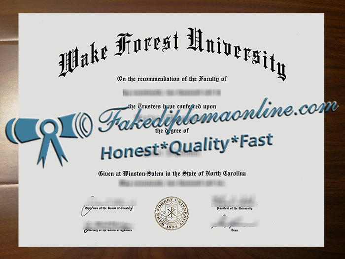 Wake Forest University diploma