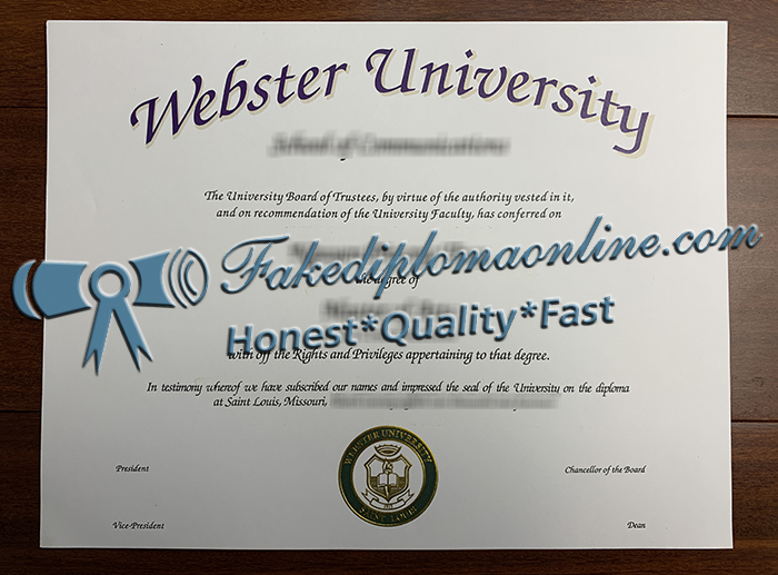 Webster University diploma