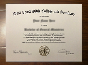 West Coast Bible College and Seminary diploma