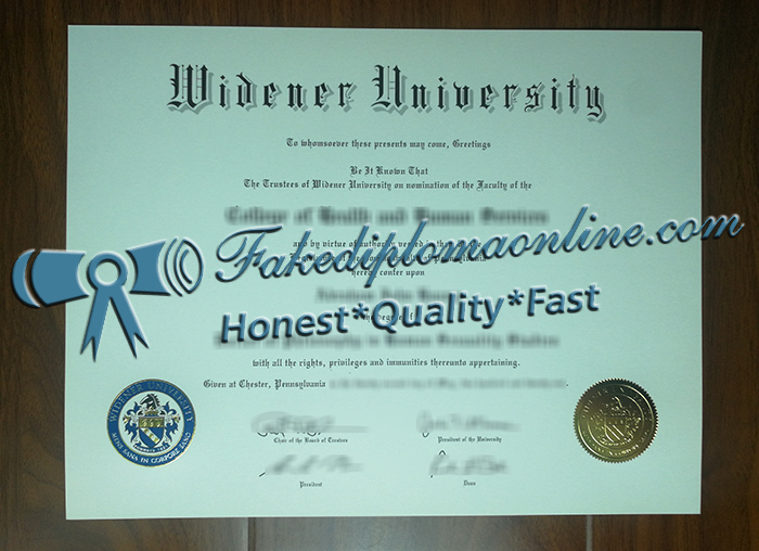 Widener University diploma