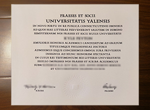 Yale University diploma