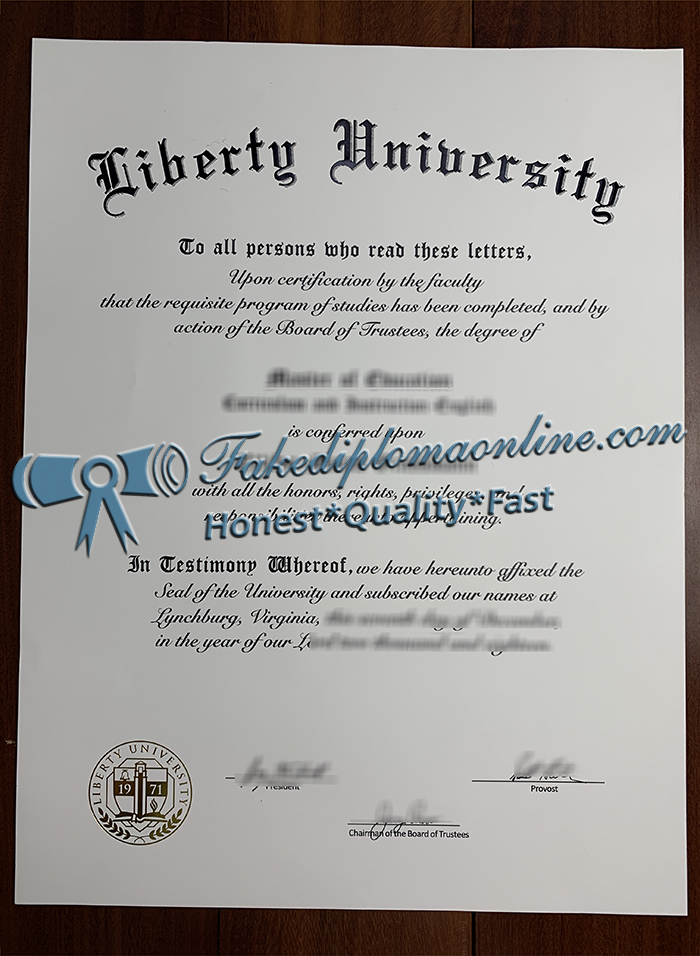 Liberty University diploma