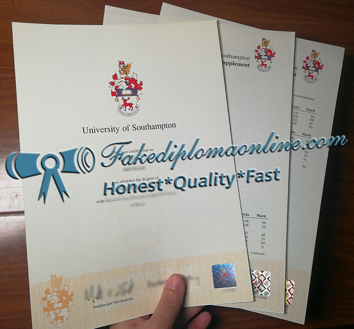 University of Southampton diploma and transcript