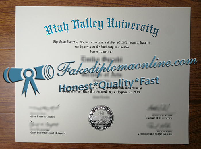 Utah Valley University diploma