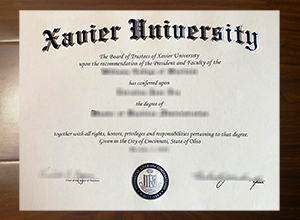 Xavier University diploma