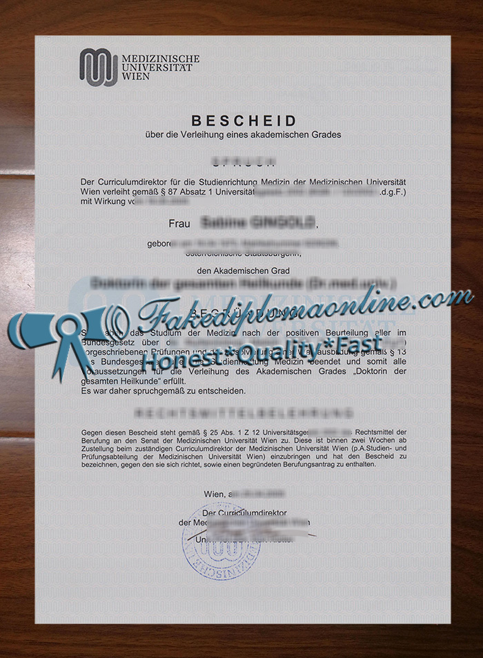 (Medizinische Universität Wien diploma