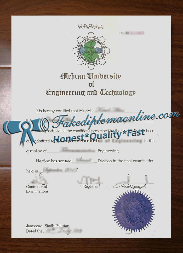 Mehran University of Engineering and Technology diploma