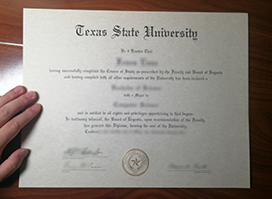 Texas State University diploma