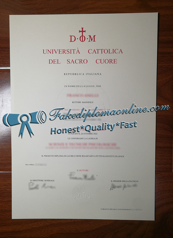 Università Cattolica del Sacro Cuore diploma