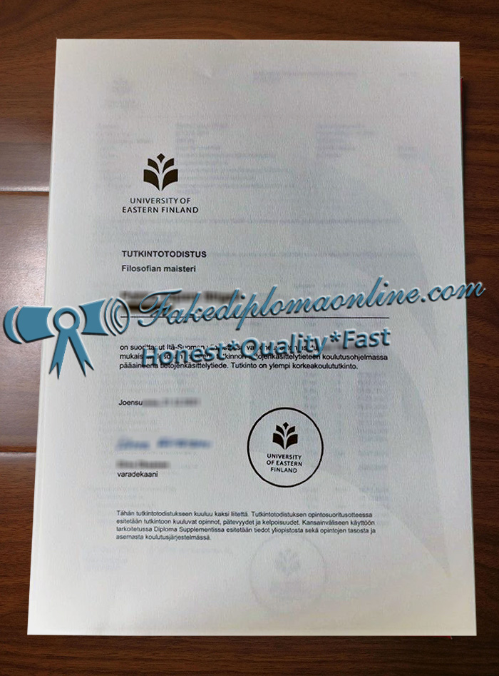 University of Eastern Finland diploma