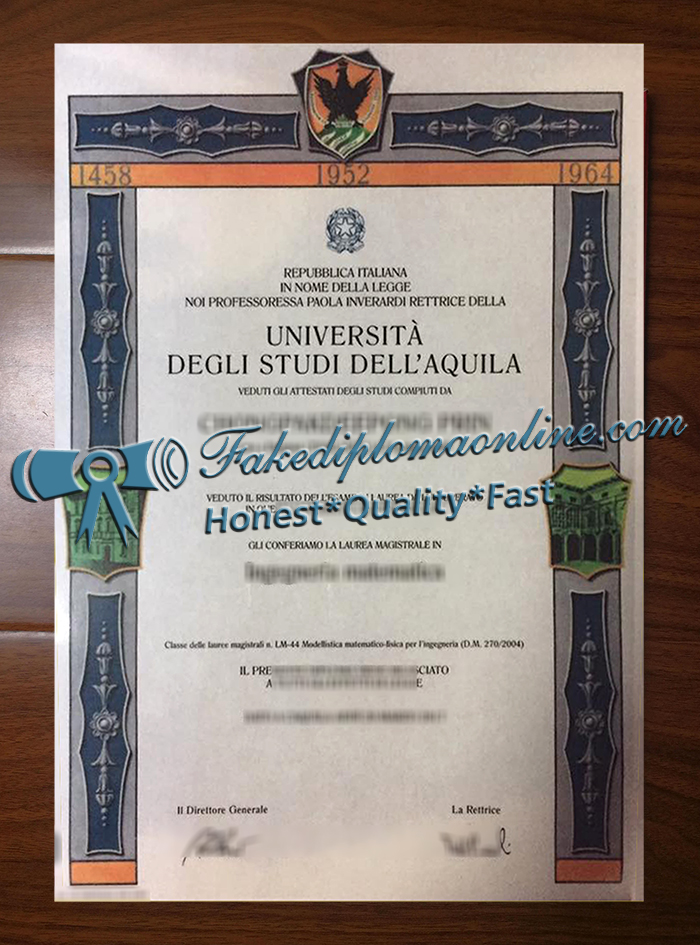 Università degli Studi dell'Aquila diploma