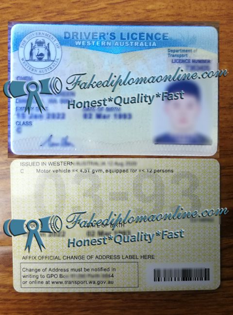 Order Western Australia Driver's licence, fake Australian ID card in 2022