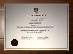 Korea University diploma