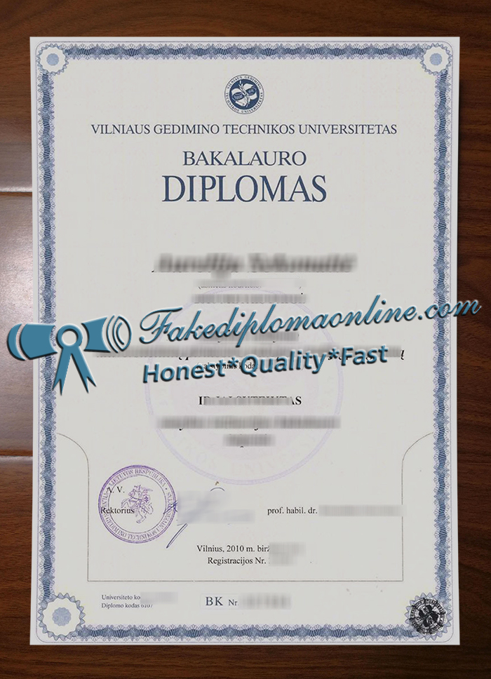 Vilnius Gediminas Technical University diploma