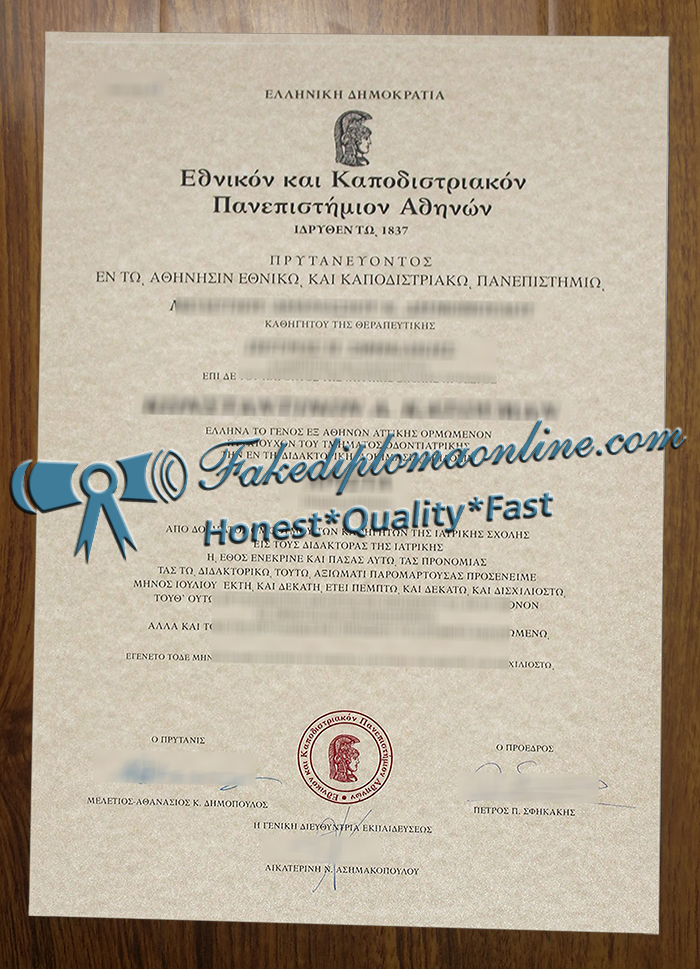 Athens Medical School diploma