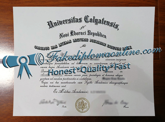 Colgate University diploma