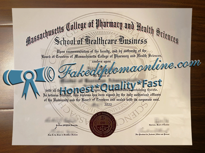 Massachusetts College of Pharmacy and Health Sciences diploma