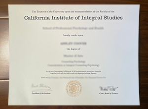 California Institute of Integral Studies diploma