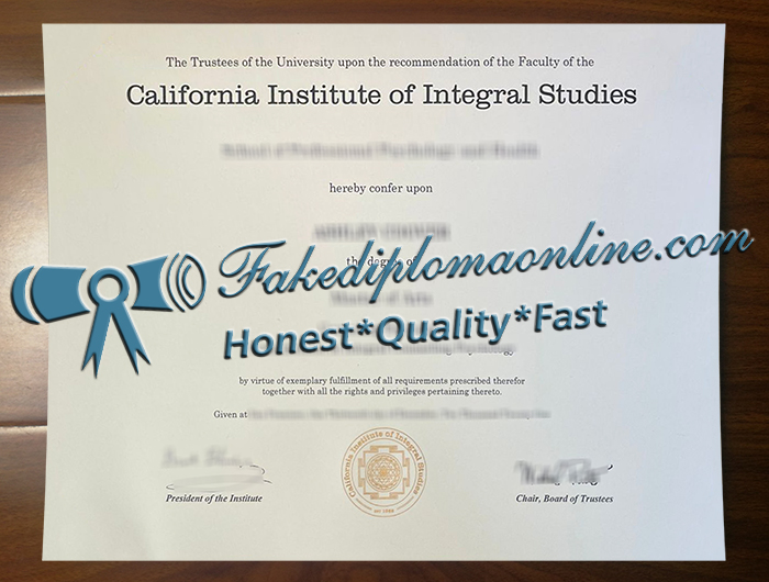 California Institute of Integral Studies diploma