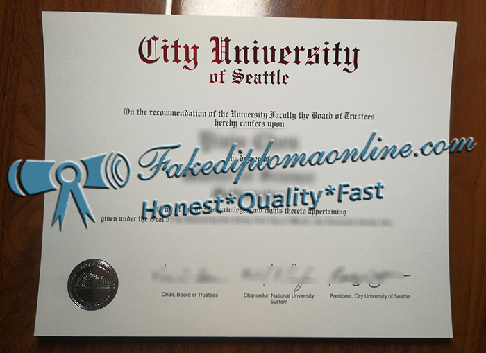 City University of Seattle diploma