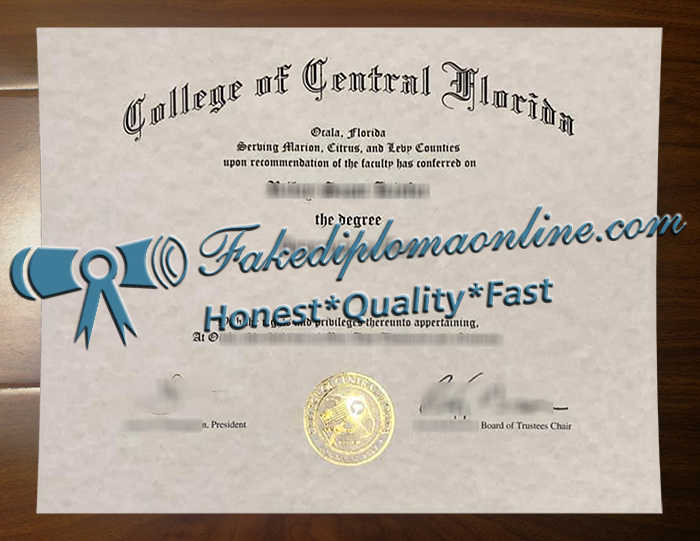 College of Central Florida diploma