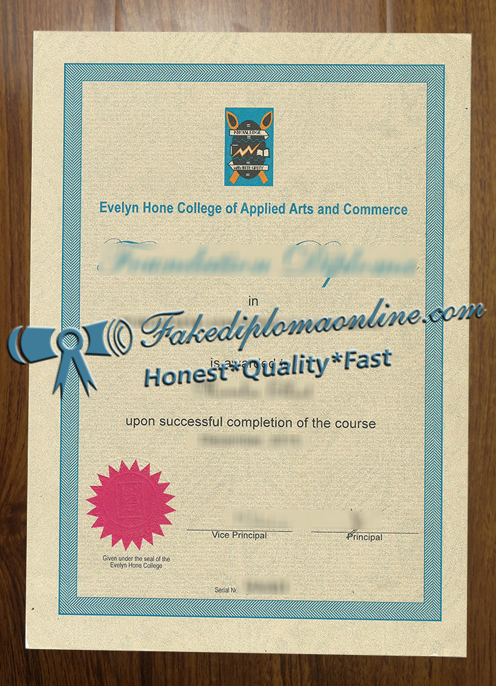 Evelyn Hone College diploma