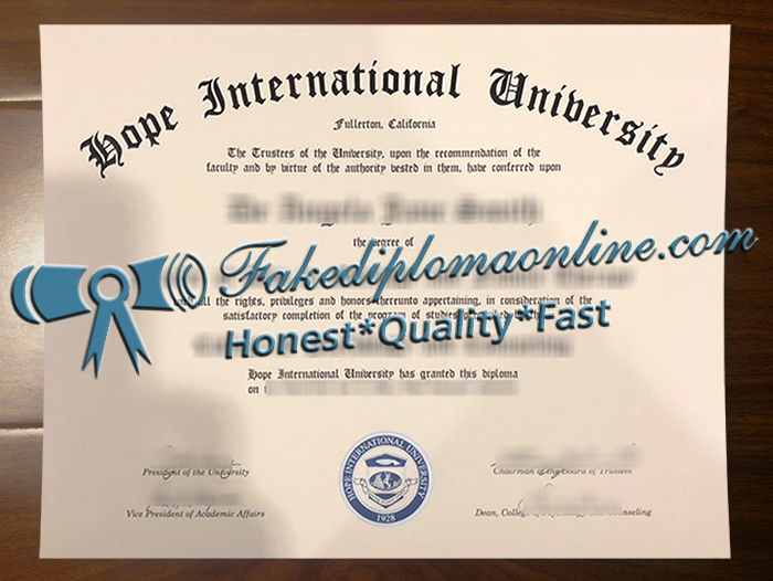 Hope International University diploma