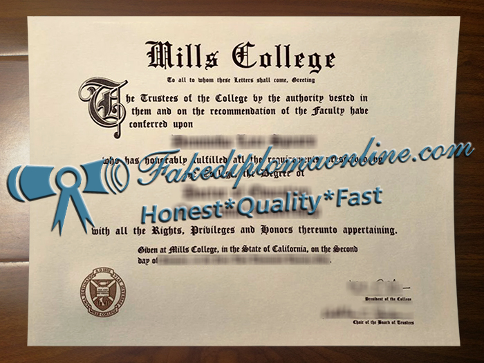 Mills College diploma