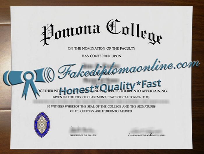 Pomona College diploma