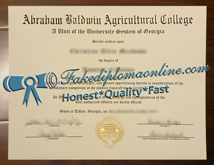 Abraham Baldwin Agricultural College diploma