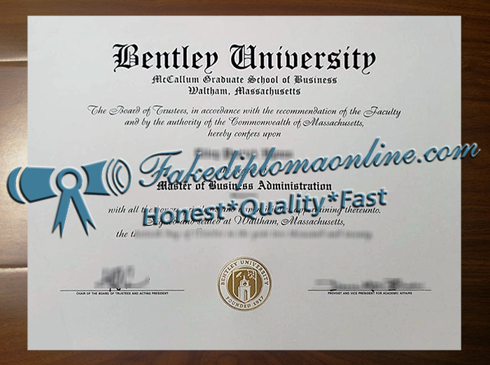 Bentley University diploma