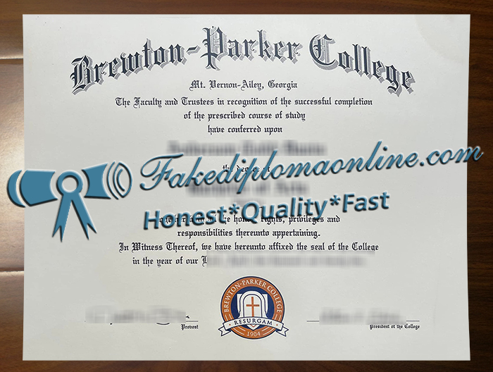 Brewton–Parker College diploma