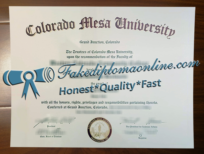 Colorado Mesa University diploma