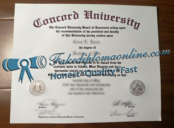 Concord University diploma