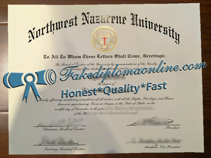 Northwest Nazarene University diploma