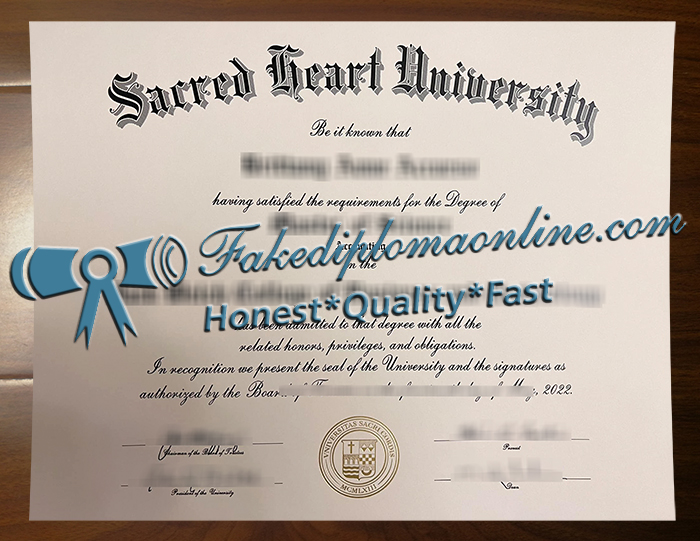 Sacred Heart University diploma