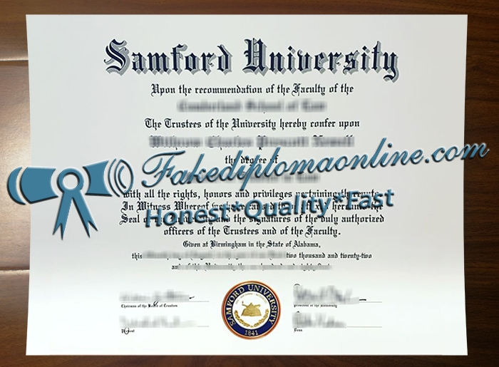 Samford University diploma