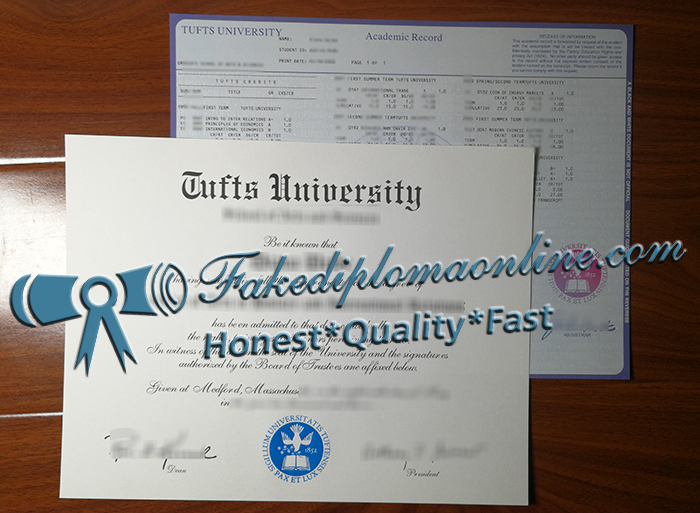 Tufts University diploma and transcript